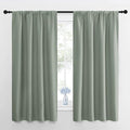 NICETOWN Window Curtains Blackout Drapes - Thermal Insulated Solid Rod Pocket Blackout Curtains/Draperies for Living Room (Greyish Green, One Pair, 42 by 63-Inch)