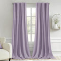 MIULEE Lilac Back Tab Blackout Curtain 96 Inch Long 2 Panels Set for Bedroom, Rod Pocket/Pinch Pleat Thermal Insulated Living Room Darkening Pleated Light Blocking Floor to Ceiling Drape