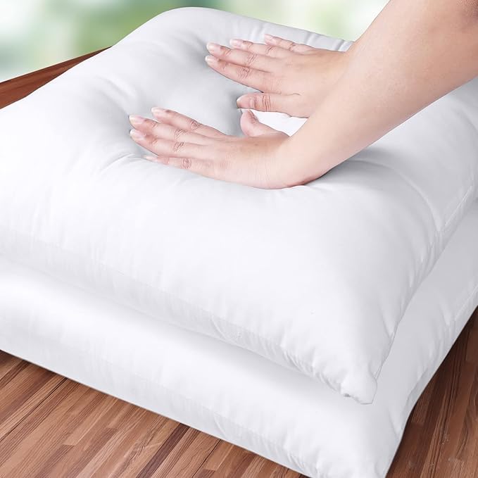 Utopia Bedding 12x12 Pillow Inserts, Set of 2, White – Indoor Decorative Throw Pillows for Bed, Sofa & Couch – Soft, Supportive & Fluffy Cushion Inserts