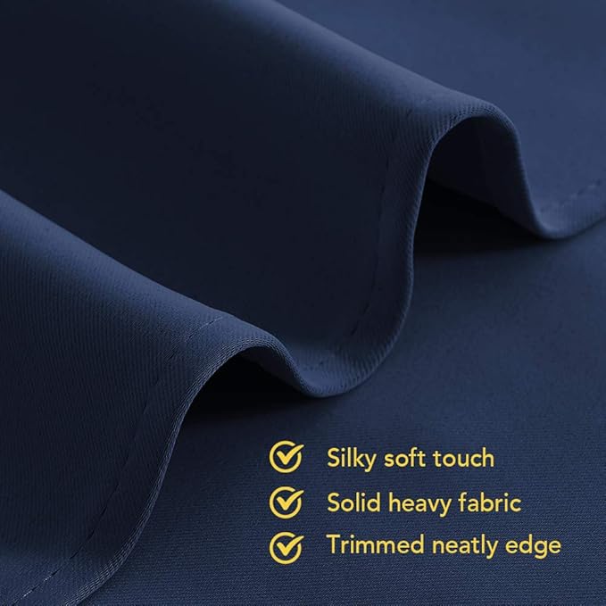 NICETOWN Blackout Draperies Curtains, All Season Thermal Insulated Solid Grommet Top Blackout Curtains/Drapes for Kid's Room (Navy, 1 Pair, 70 x 54 inches)
