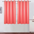 LEMOMO Blackout Curtains 52 x 45 inch Coral Curtains Set of 2 Panels/Thermal Insulated Room Darkening Bedroom Curtains