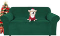 H.VERSAILTEX Stretch Velvet Loveseat Covers for 2 Cushion Couch Covers for Living Room Sofa Covers Slipcovers with Non Slip Straps Bottom, Ultra Thick Comfy Velour (Width 58"-72", Christmas Green)