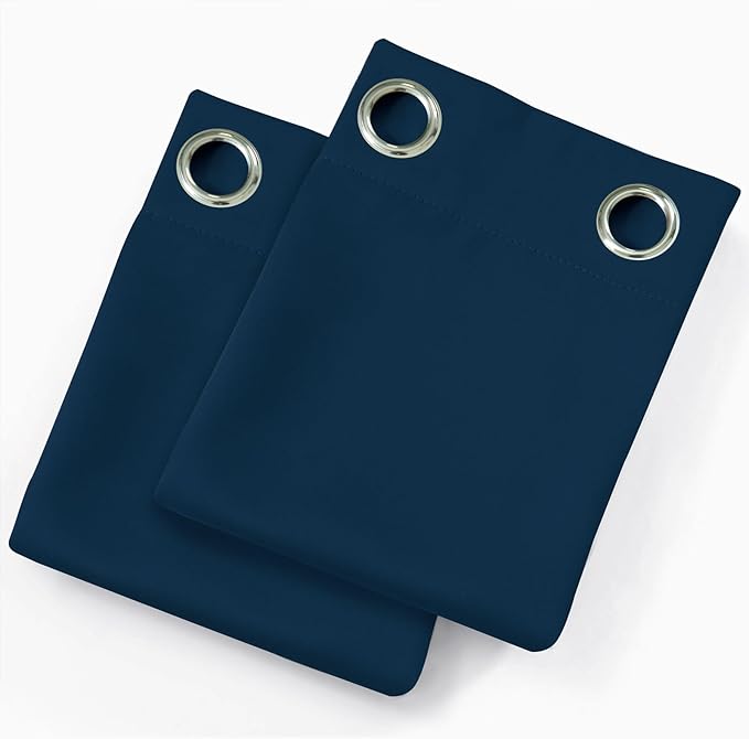 LEMOMO Blackout Curtains 52 x 120 Inch Long Navy Blue Curtains Set of 2 Panels Room Darkening Curtains for Bedroom and Living Room