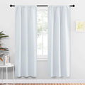 NICETOWN Greyish White Window Curtain Panels - Thermal Insulated Rod Pocket Room Darkening Curtain Sets for Bedroom (Greyish White, 2 Panels, 34 in x 72 in (W x L))