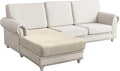 Couch Cover Velvet Chaise Cushion Cover for Sectional Sofas - Elastic L-Shaped Sofa Seat Covers Washable, Slipcover Protector (1-Piece, Cream)
