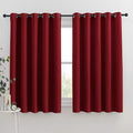 NICETOWN Christmas Burgundy Window Curtains Blackout Drapes, Thermal Insulated Solid Grommet Blackout Curtains/Draperies for Laundry Room (One Pair, 70 by 63-inch, Burgundy Red)