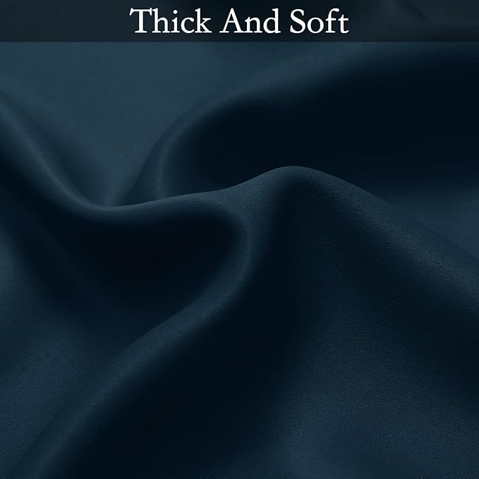 SimpleHome Ombre Curtains 52 x 84 Inch for Bedroom 2 Panels, Gradient Grey White to Navy Blue Light Blocking Thermal Insulated Grommet Room Darkening Window Curtain/Drapes for Living Room