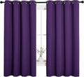 NICETOWN Thermal Insulated Blackout Draperies Curtains, Triple Weave Home Decoration Solid Ring Top Blackout Drape Panels for Bedroom (Set of 2, 55 x 68 inches, Royal Purple)