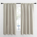 NICETOWN Blackout Curtains for Living Room, Darkening Window Curtain Panels, Easy-Care Solid Thermal Insulated Draperies/Drapes for Daughter Room (Natural, 2 Panels, 42 by 63)