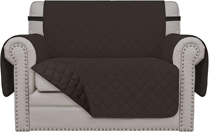 Easy-Going Oversized Chair Sofa Slipcover Reversible Sofa Cover Water Resistant Couch Cover Furniture Protector Cover with Elastic Straps for Pets Dog (Oversized Chair, Chocolate/Chocolate)