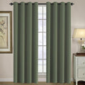 H.VERSAILTEX Green Blackout Curtain for Living Room Thermal Insulated Window Treatment Curtain Extra Long 120 inch Length Energy Saving Solid Blackout Drape, One Panel, Bronze Green, 52" W x 120" L