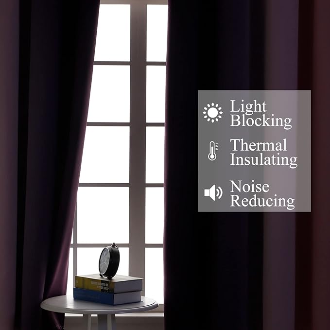 Ombre Pink and Purple Blackout Curtains 84 Inches Long, Full Room Darkening Curtains for Bedroom, Completely Light Blocking Grommet Thermal Insulated Gradient Drapes for Kids Room,42x84 Inch, 2 Panels