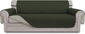 Easy-Going Reversible Oversized Couch Cover for 3 Cushion Couch Sofa Cover for Dogs Water Resistant Furniture Protector Cover with Foam Sticks for Pet (Oversized Sofa, Army Green/Beige)
