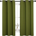 NICETOWN Christmas Window Decoration Thermal Insulated Solid Grommet Blackout Curtains/Drapes for Living Room (1 Pair, 42 by 63 inches, Olive Green)