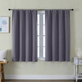 Simplebrand Ava Greyish Purple Short Blackout Curtains for Bedroom 45 Inches Long 2 Panels Set, Solid Thermal Insulated, Energy Saving Window Treatment Curtains Blackout Drapes, W40 x L45 Inch