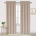 DWCN Blackout Curtains for Living Room Thermal Insulated, Energy Saving & Noise Reducing Bedroom Curtains, Camel, W 42x L 84 Inch, Set of 2 Rod Pocket Curtain Panels