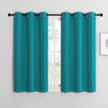 NICETOWN ROM Darkening Curtains 40 inch Length 2 Panels, Thermal Insulated Grommet Blackout Curtains for Modern Casual Elegant Bedroom Kids Room Theme Decoration (Peacock Teal, 2 Pieces, W42)