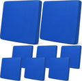 Newwiee 8Pcs Patio Cushion Covers Stretch Outdoor Cushion Cover Replacement for Patio Furniture Sofa Couch Slipcovers, Soft Flexibility Washable Furniture Protector(Waterproof Pure,Royal Blue)