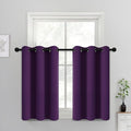 Yakamok Purple Blackout Curtains for Bedroom,Thermal Insulated Blackout Grommet Top Drapes Short Curtains for Living Room,38x36 Inch, 2 Panels
