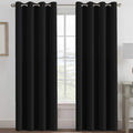 H.VERSAILTEX Blackout Curtain for Living Room Thermal Insulated Window Treatment Curtain Extra Long 108 inch Length Energy Saving Solid Grommet Top Blackout Drape, One Panel, Jet Black, 52"W x 108"L