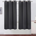 LEMOMO Dark Grey Thermal Blackout Curtains/42 x 72 Inch/Set of 2 Panels Room Darkening Curtains for Bedroom