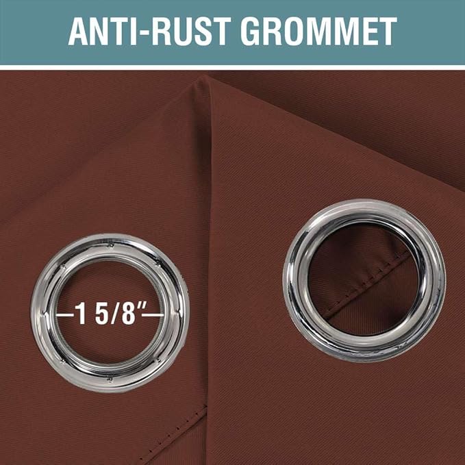 H.VERSAILTEX Blackout Curtain for Living Room Thermal Insulated Window Treatment Curtain 54 inch Length Energy Saving Solid Grommet Top Blackout Drape, One Panel, Rust, 52" W x 54" L