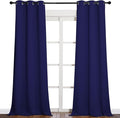 NICETOWN Window Drapes Long Curtains - Living Room Panels Grommet Top Window Treatment for Hall & Guest Room (Navy Blue, 42 inches Wide x 95 inches Long, 2 Pieces)