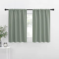 NICETOWN Window Curtains Blackout Drapes - Thermal Insulated Solid Rod Pocket Blackout Curtains/Draperies for Living Room (Greyish Green, One Pair, 42 by 36-Inch)