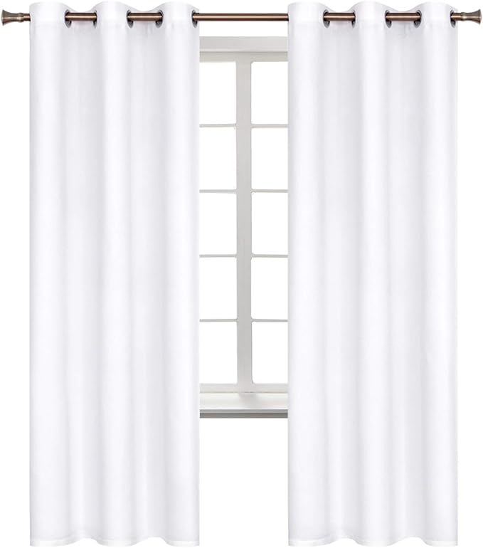 BGment Room Darkening Curtains 72 Inches Long - Grommet Thermal Insulated Drapes Window Treatment Curtains for Bedroom, 2 Panels, 42 x 72 Inch, Pure White