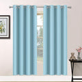Yakamok Blackout Curtains for Bedroom,Grommet Thermal Insulated Room Darkening Curtains for Living Room, Set of 2 Panels (52 x 63Inch, Sky Blue)