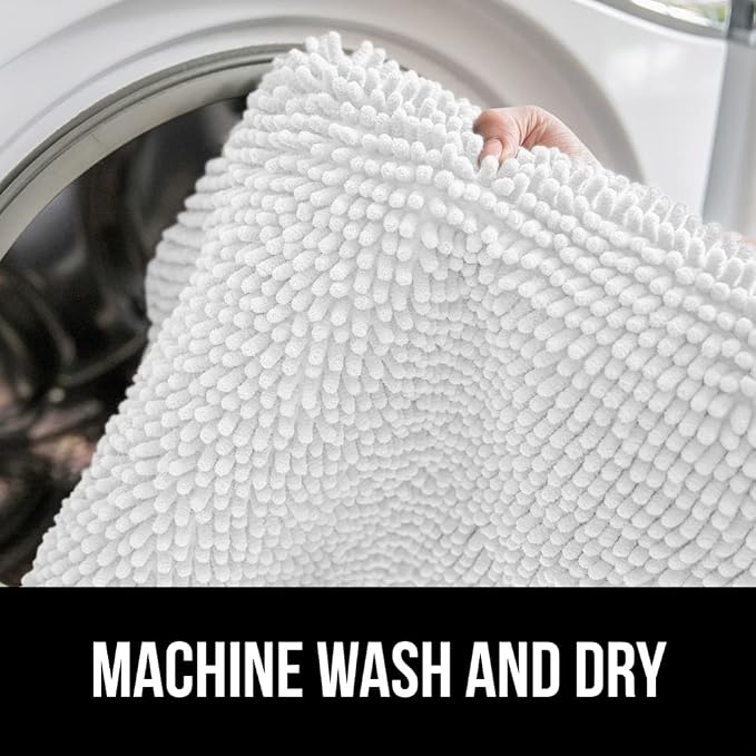 GORILLA GRIP Bath Rug Mat 60x24, Thick Soft Absorbent Chenille, Quick Dry - Image 7