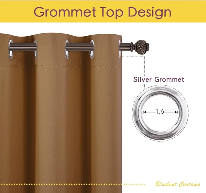 NICETOWN Blackout Curtain Panels for Bedroom, 2 Panels, W70 x L95-inch, Royal Blue, Thermal Insulated Grommet Top Blackout Draperies and Drapes for Basement