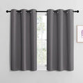 NICETOWN Grey Blackout Curtain Panels for Bedroom, 2 Panels, W29 x L36-inch, Thermal Insulated Grommet Top Blackout Draperies and Drapes for Basement