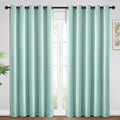 Yakamok Blackout Curtains Room Darkening Thermal Insulated Window Panels,Solid Grommet Top Drapes for Bedroom/Living Room(62Wx96L, Aqua, 2 Panels)