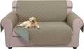 U-NICE HOME Loveseat Sofa Cover Reversible Couch Covers for 2 Cushion Couch for Dogs Furniture Protector Cover with Elastic Straps Water Resistant(Loveseat Small, Khaki/Light Grey)
