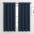 NICETOWN Blackout Curtains and Drapes for Kitchen - Thermal Insulated Solid Grommet Top Blackout Panels/Draperies for Kid's Room (Navy, 1 Pair, 52 x 63 Inch)