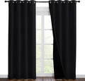 NICETOWN High-End Thermal Curtains, Full Blackout Curtains 86 inches Long for Dining Room, Soundproof Window Treatment Drapes for Hall Room, Black, 55 inches Wide Per Panel, Set of 2 Panels