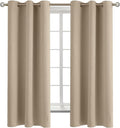 BGment Blackout Curtains - Grommet Thermal Insulated Room Darkening Bedroom and Living Room Curtains, Set of 2 Panels (42 x 63 Inch, Sand)