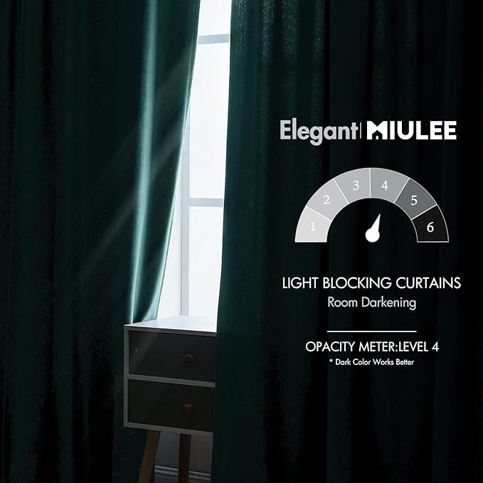 MIULEE Teal Velvet Curtains 84 inches 2 Panels - Luxury Blackout Curtains for Bedroom Living Room Thermal Insulated Super Soft Window Drapes Rod Pocket & Back Tab, W52 x L84 inches
