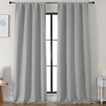 Simplebrand Silver Grey Blackout Curtains for Bedroom 96 Inches Long 2 Panels, Solid Thermal Insulated, Energy Saving Living Room Window Treatment Curtains Blackout Drapes, W50 x L96 Inch, Silver Grey