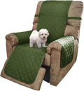 U-NICE HOME Recliner Chair Covers Reversible Chair Cover Pet Covers for Dogs with Elastic Straps Water Resistant Diamond Quilted (28''Recliner Oversized, Huntergreen/Sage)