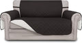 Easy-Going Reversible Loveseat Couch Cover for 2 Cushion Couch Sofa Cover for Dogs Water Resistant Furniture Protector with Foam Sticks Elastic Straps for Pet (Loveseat, Chocolate/Ivory)