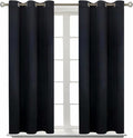 BGment Blackout Curtains - Grommet Thermal Insulated Room Darkening Bedroom and Living Room Curtain, Set of 2 Panels (38 x 54 Inch, Black)