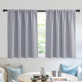 RYB HOME Short Blackout Curtains for Small Window, Sunmmer Heat Light Blocking Privacy Protection Curtains for Sunroom Laundry Room Stair Window, Width 52 by Length 36, Silver Grey, Set of 2