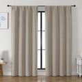 Simplebrand Ava Stone Blackout Curtains for Bedroom 84 Inch Length 2 Panels Set, Solid Thermal Insulated Privacy Living Room Window Treatment Curtains Blackout Drapes, W50 x L84 Inch, Stone