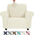 ZNSAYOTX Super Stretch Chair Slipcover (30"-47"), New Striped Sofa Chair Covers for Living Room, Dogs Pet Friendly Anti-Slip Chair Protector Spandex Armchair Slipcovers (Beige, Chair)