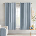 MIULEE Light Blue Back Tab Blackout Curtains 63 Inch Length 2 Panels Set for Living Room Bedroom Privacy, Rod Pocket/Pinch Pleat Thermal Insulated Room Darkening Pleated Light Blocking Drapes