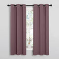 NICETOWN Bedroom Curtain Panels Blackout Draperies, 1 Pair, 34 by 63 inches, Dry Rose, Thermal Insulated Solid Grommet Blackout Curtains/Drapes
