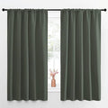 NICETOWN Bedroom Curtains Blackout Draperies - All Season Thermal Insulated Solid Rod Pocket Top Blackout Curtains/Drapes for Kid's Room (Dark Mallard, 1 Pair, 52 x 63 Inch)