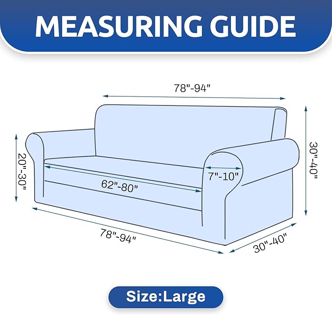 KEKUOU Stretch Sofa Cover Slipcover ，Couch Covers for 3 Cushion Couch Sofa pet Friendly (78"-94") Furniture Protector Sofa with Elastic Bottom for Kids,Dog, Jacquard Small Checked(Large,Camel)